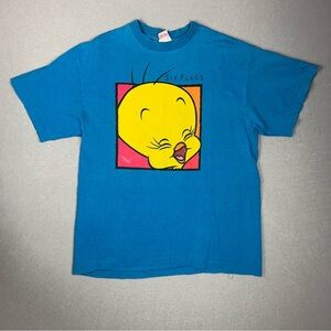 Vintage Looney Tunes Shirt Mens L Tweety Bird 90s Single Stitch